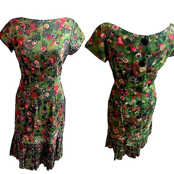 Vicky Vaughn Junior Vintage Cap Sleeve Midi Dress size XS / S - Picture 2 of 16